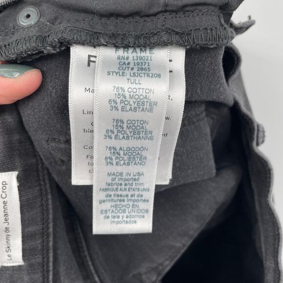 NWT Frame Le Skinny De Jeanne Crop Double Triangle Raw Hem in Tull // 24 - Picture 12 of 14